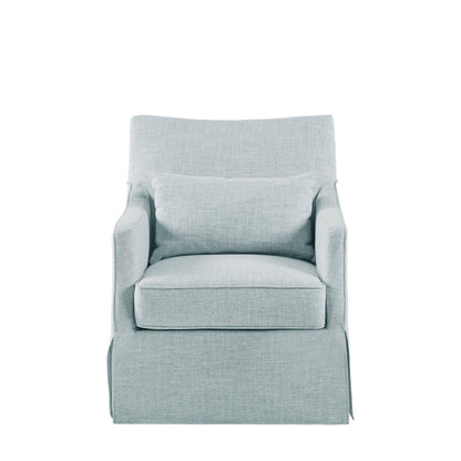 Modern Design London Skirted Swivel Chair With 360 Degree Rotation - Light Blue