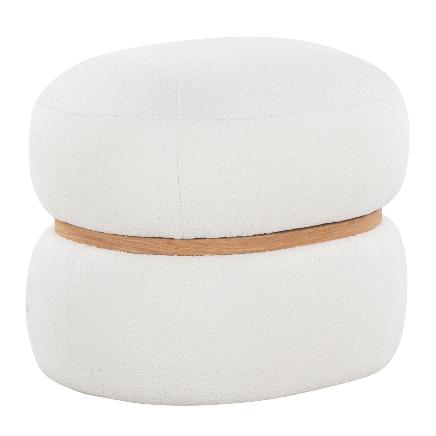 Cinch - Contemporary Pouf Ottoman - Cream / Natural