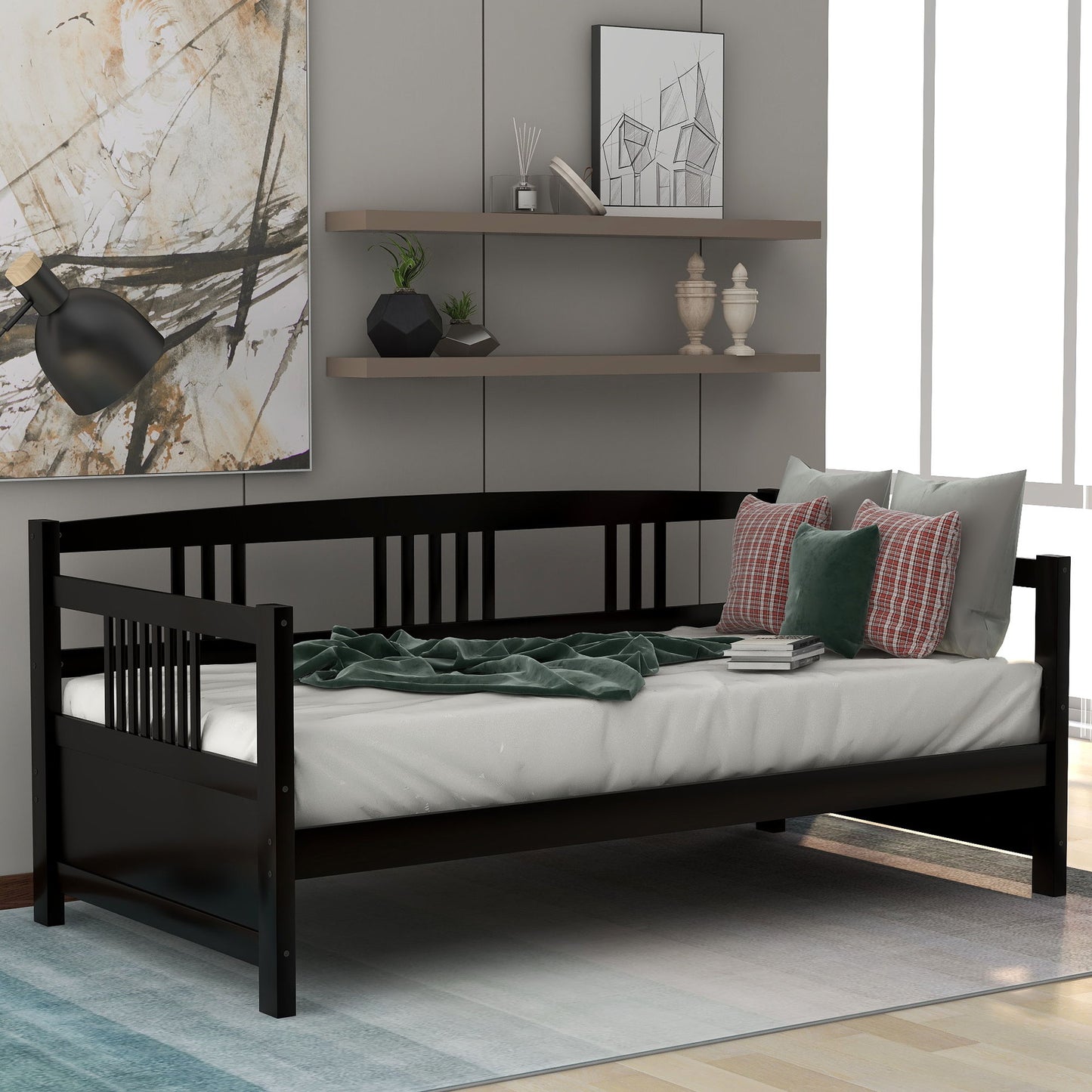 Twin Size Modern Daybed, Multifunctional - Espresso
