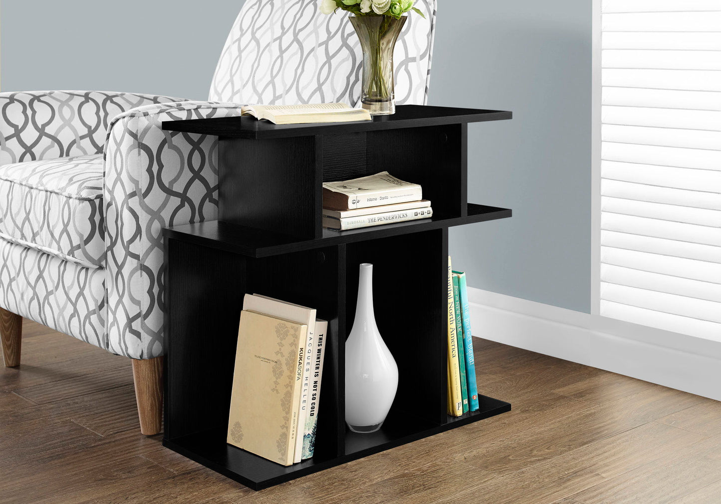 Accent Table, Side, Durable Construction Contemporary & Modern - Black