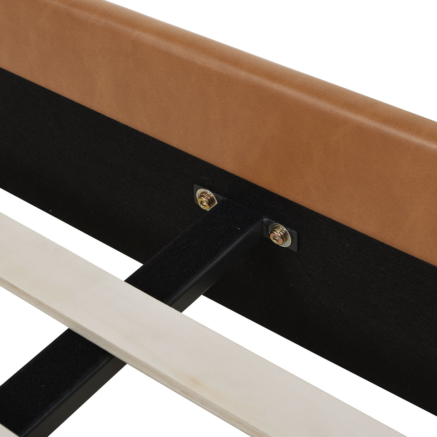 Aspen - King Vertical Tufted Headboard Platform Bed Set - Caramel Tan Brown