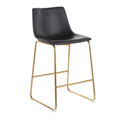 Duke - Contemporary Counter Stool (Set of 2) - Gold / Black