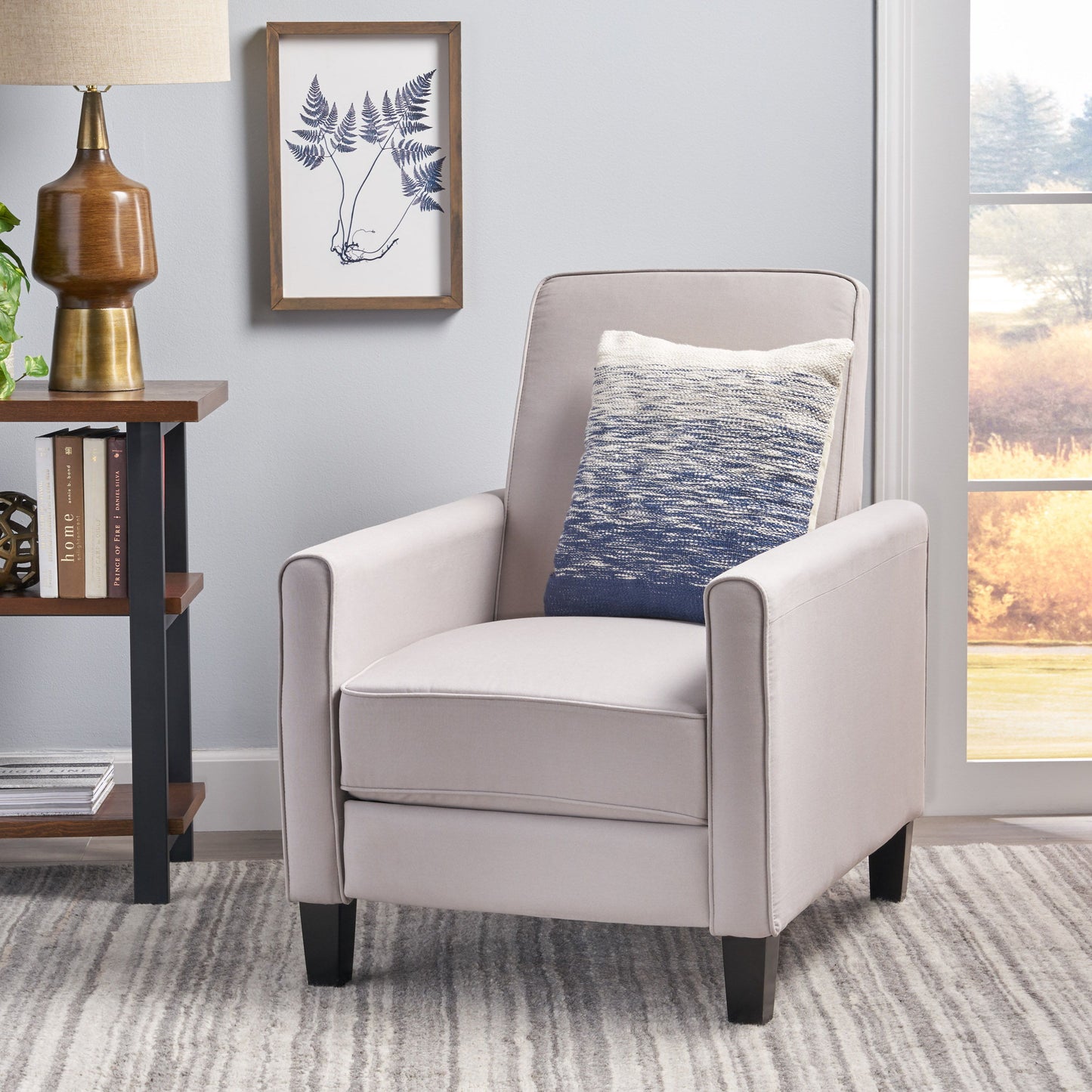 Linen Push Back Chair For Elegant Home - Gray