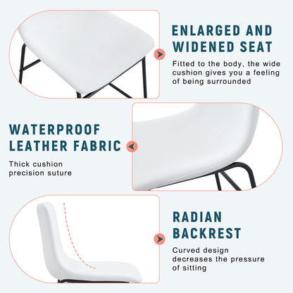 (Set of 4) Classic Chairs, A Stylish Seat Perfect For Modern Minimalist And Industrial Style Environments - White