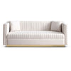 Contemporary Vertical Channel Tufted Sofa Modern Upholstered Couch For Living Room With 2 Pillows - Beige