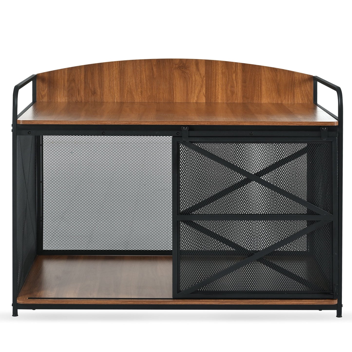 Heavy Duty Large Dog Crate Furniture For Large Medium Dog, Farmhouse Wooden Dog Kennel Indoor End Table, Decorative Pet House For Large Dogs - Brown