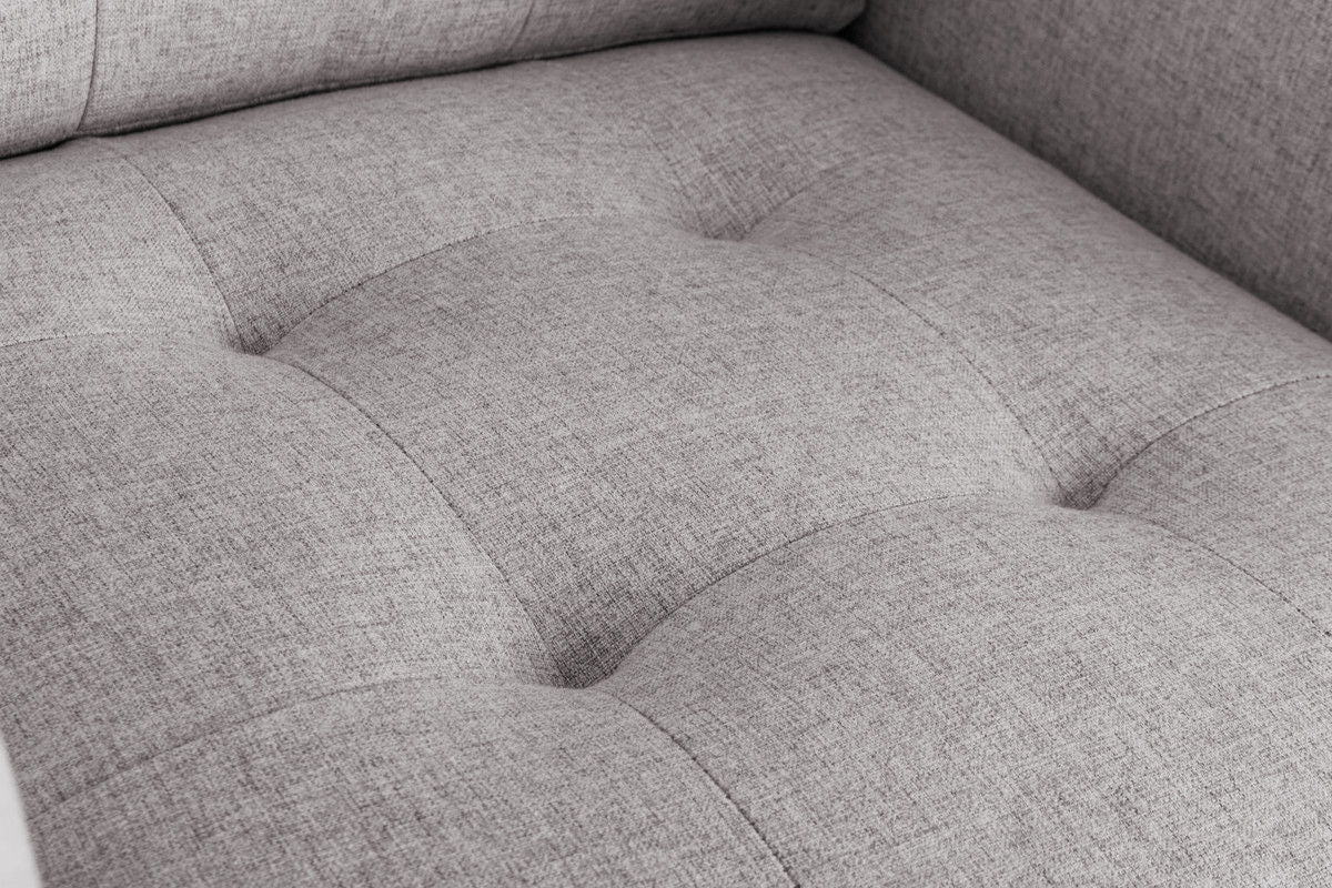 Victoria - Linen Fabric Armchair With Metal Legs, Side Pockets, And Pillow - Beige