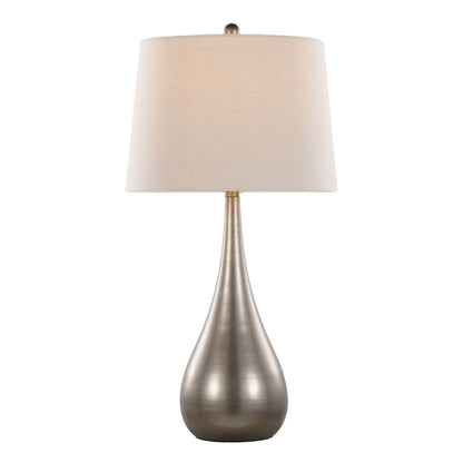 Pebble - Contemporary Table Lamp (Set of 2) - Aged Pewter / Natural