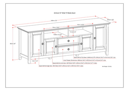 Amherst - Wide TV Media Stand - Hickory Brown