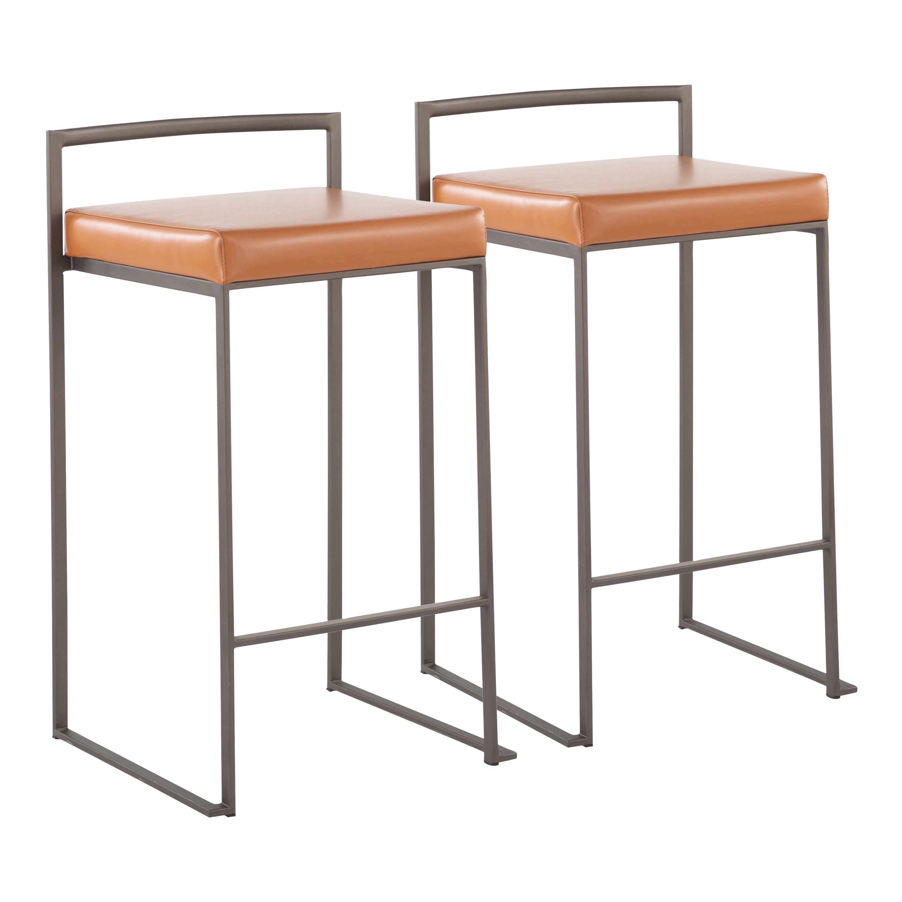 Fuji - Industrial Stackable Counter Stool (Set of 2) - Camel