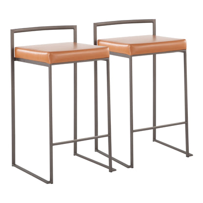 Fuji - Industrial Stackable Counter Stool (Set of 2) - Camel