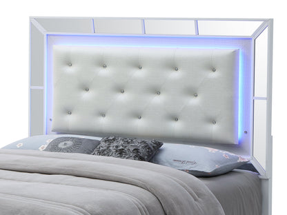 Elegant Contemporary Bed - Silver Champagne