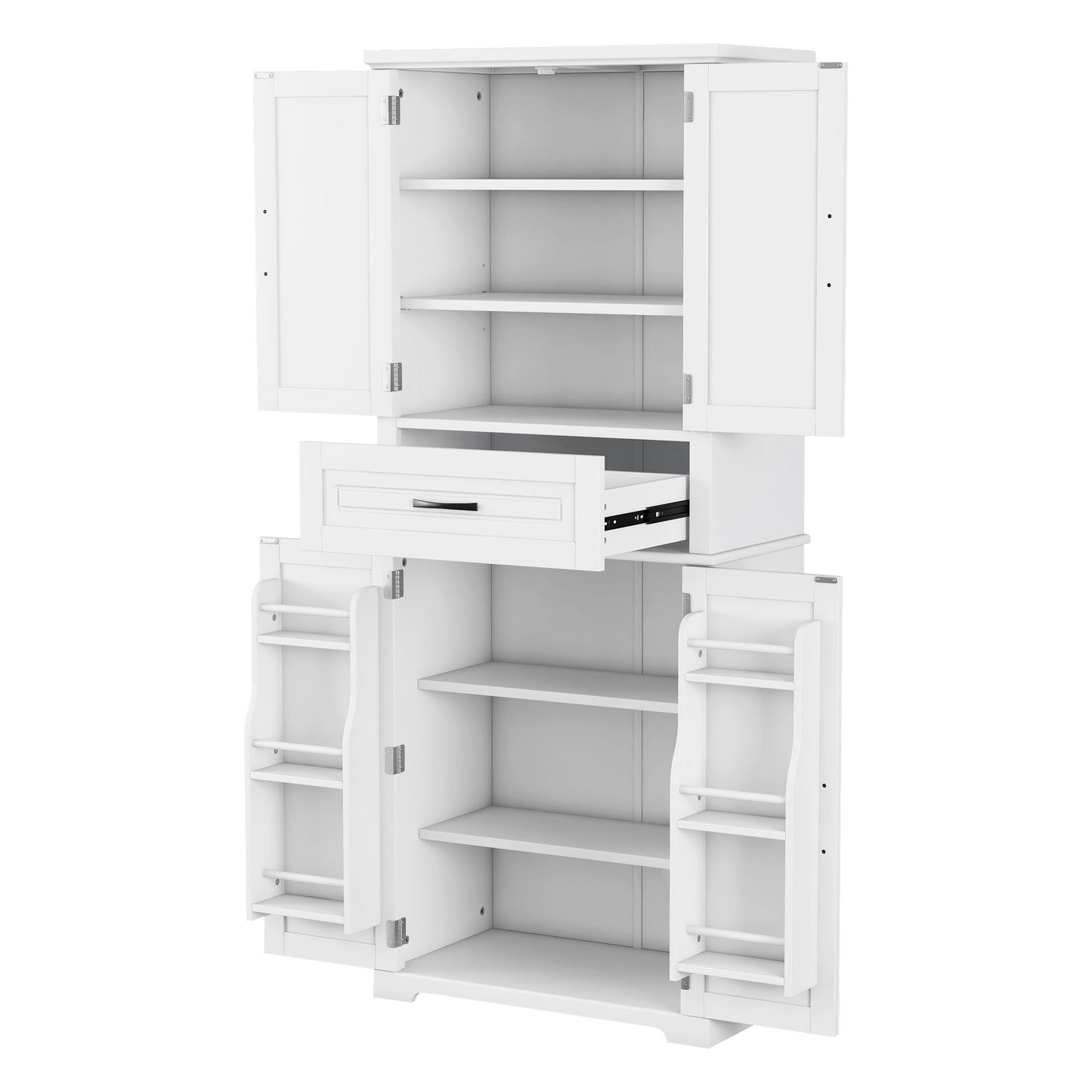Bathroom Storage Cabinet With Multi Functional Storage Space, Drawer With Slide Rails, Adjustable Shelf - White
