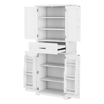 Bathroom Storage Cabinet With Multi Functional Storage Space, Drawer With Slide Rails, Adjustable Shelf - White