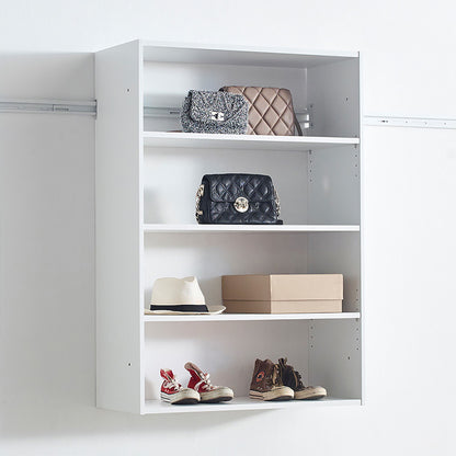 Devi - Wall Mounted Wood Closet System With Modular Units - White