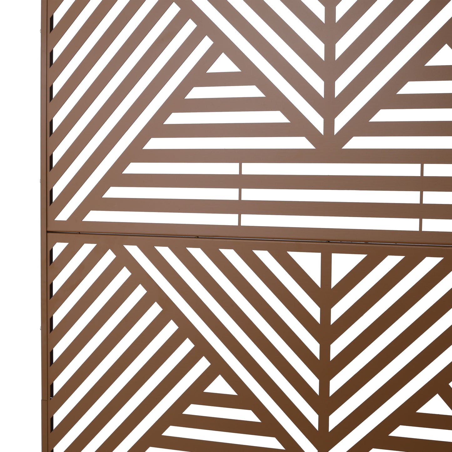 Freestanding Decorative Privacy Screen For Deck Balcony Patio, Metal Privacy Screen - Brown