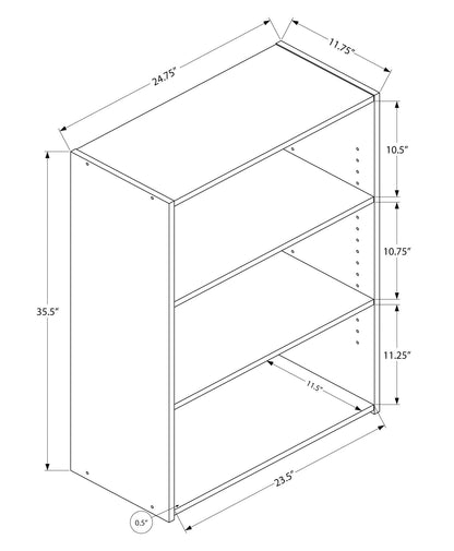 Bookshelf, Bookcase, 4 Tier, For Office, Transitional - Gray