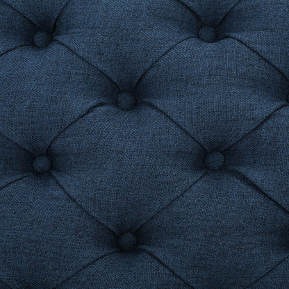 Guernsey - Ottoman Fabric Storage With Tufted Top - Navy Blue