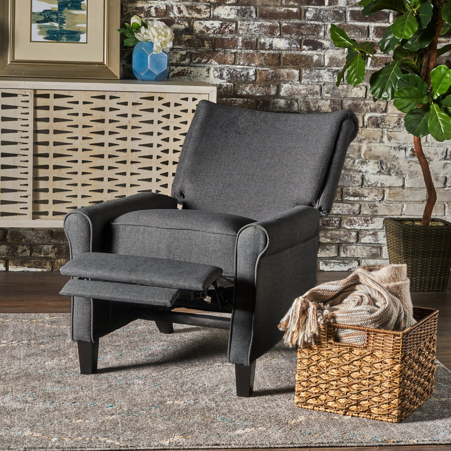 Manual Standard Recliner - Charcoal