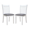 Dining Room Furniture (Set of 2) Chairs With Gray Cushioned Seats And Wooden Back - White - White
