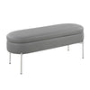 Chloe - Contemporary / Glam Storage Bench - Chrome / Gray