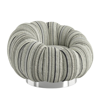 Lillie - Stripe Pumpkin Swivel Accent Chair - Black