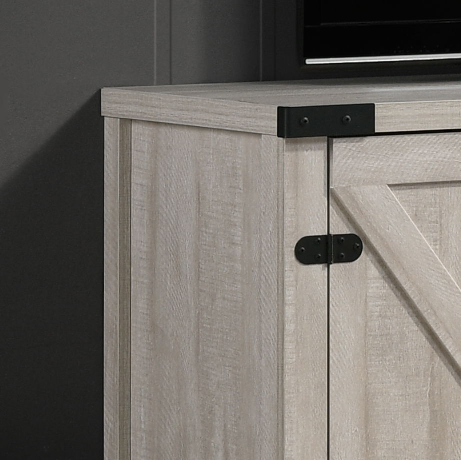 Salma - Wide TV Stand With 2 Open Shelves And 2 Cabinets - Dusty Gray