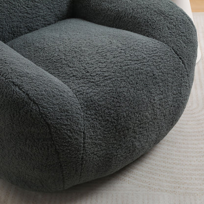 Giant Bean Bag Chair For Adults, Spacious Memory Foam Bean Bag Sofa With Armrests Teddy Fabric, Comfy Seating For Living Room Or Bedroom - Light Grayish Green