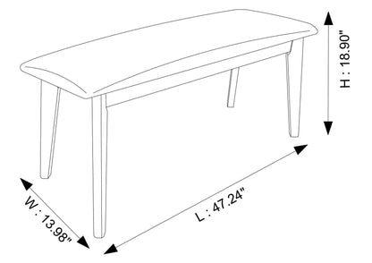 Carlos-Upholstered Solid Wood Bench - Gray