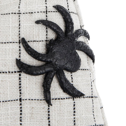 Sitting Gnome With Hat Spider, For Halloween Decor - Black White