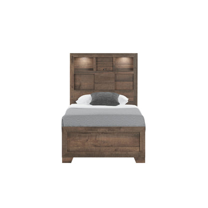 Plinz - Twin Bookcase Bed - Brown