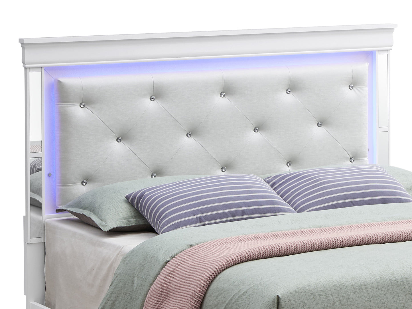 King Elegant Bed - Silver Champagne