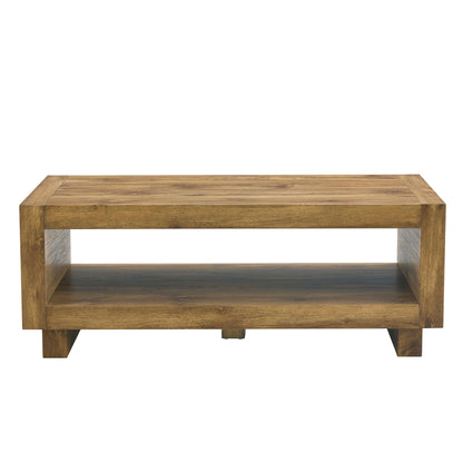 Modern Minimalist Rectangular Coffee Table Measuring Embodies The Simple Charm Of Mid Century Aesthetics, Adding A Touch Of Elegance To Your Living Room - Natural Wood