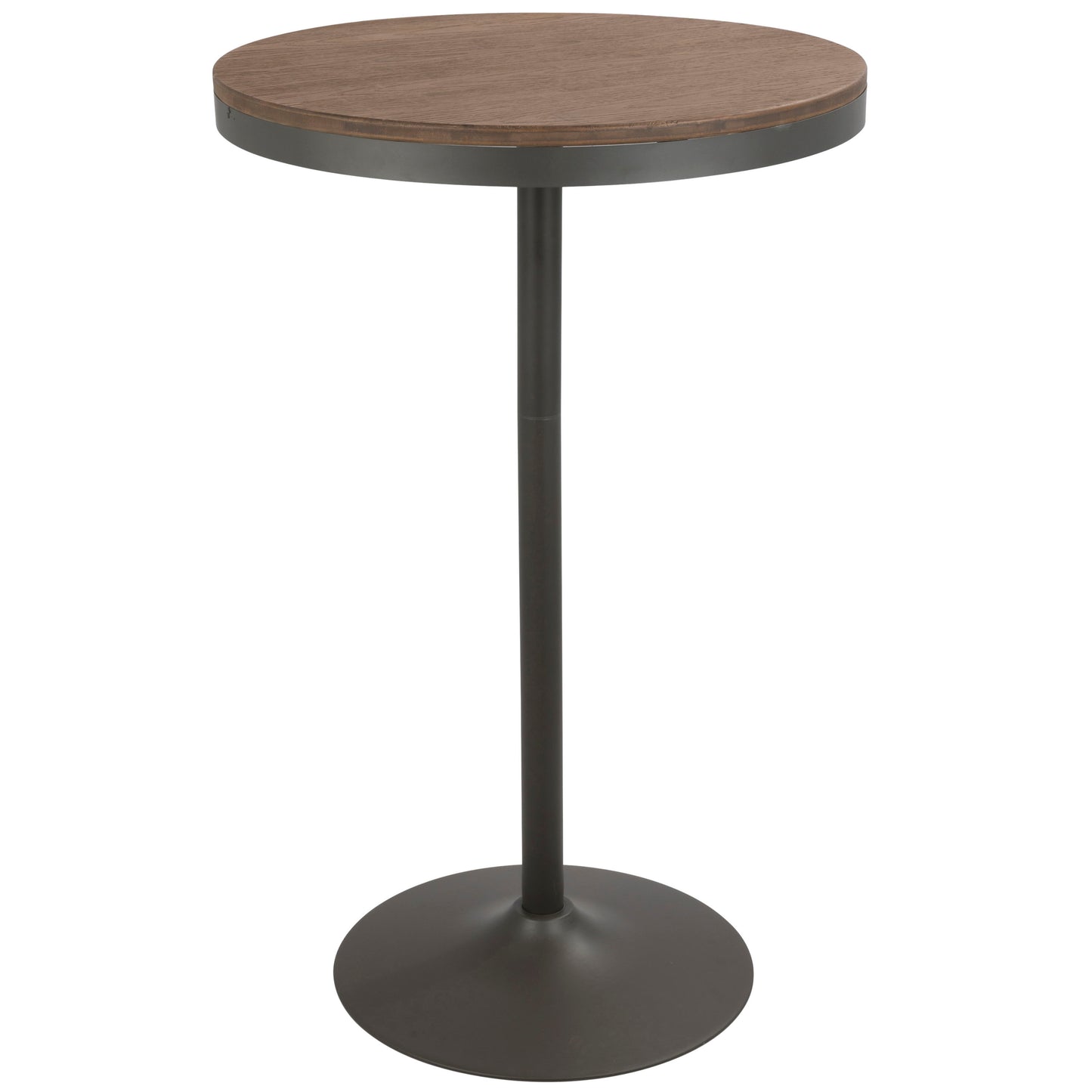 Dakota - Industrial Adjustable Bar / Dinette Table - Gray / Brown