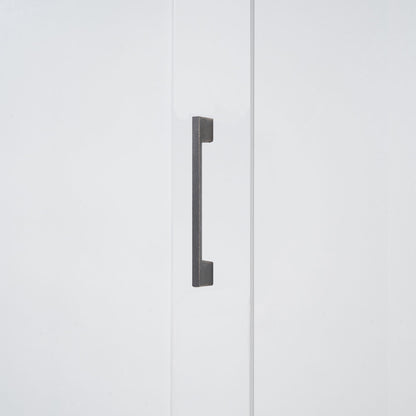 Queen Size Murphy Wall Bed With Closet, Space Saving Design - White