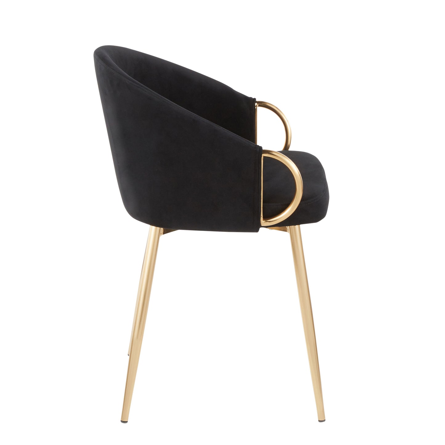 Claire - Contemporary & Glam Chair (Set of 2) - Gold / Black