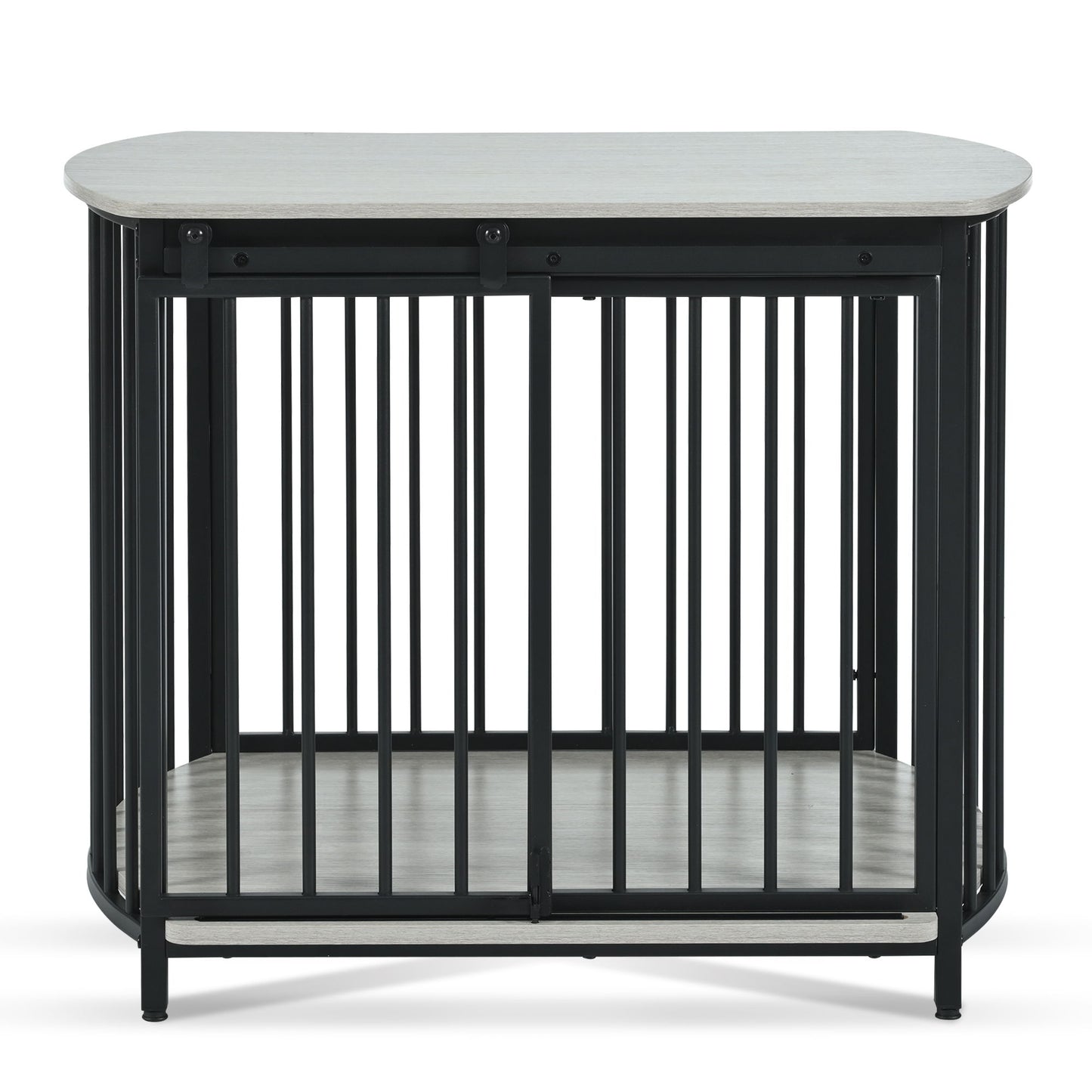 Furniture Style Dog Crate For Small And Medium Dogs, Wooden Cage Indoor Kennel Furniture, Modern Dog Crate End Table With Double Doors - Gray