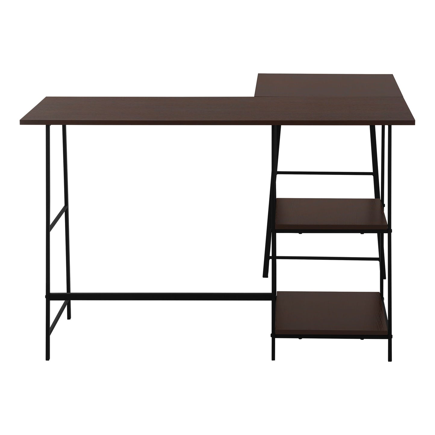 Computer Desk, Home Office, Corner, Storage Shelves, L-Shape, Work, Laptop, Contemporary, Modern - Espresso