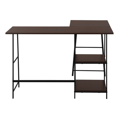 Computer Desk, Home Office, Corner, Storage Shelves, L-Shape, Work, Laptop, Contemporary, Modern - Espresso