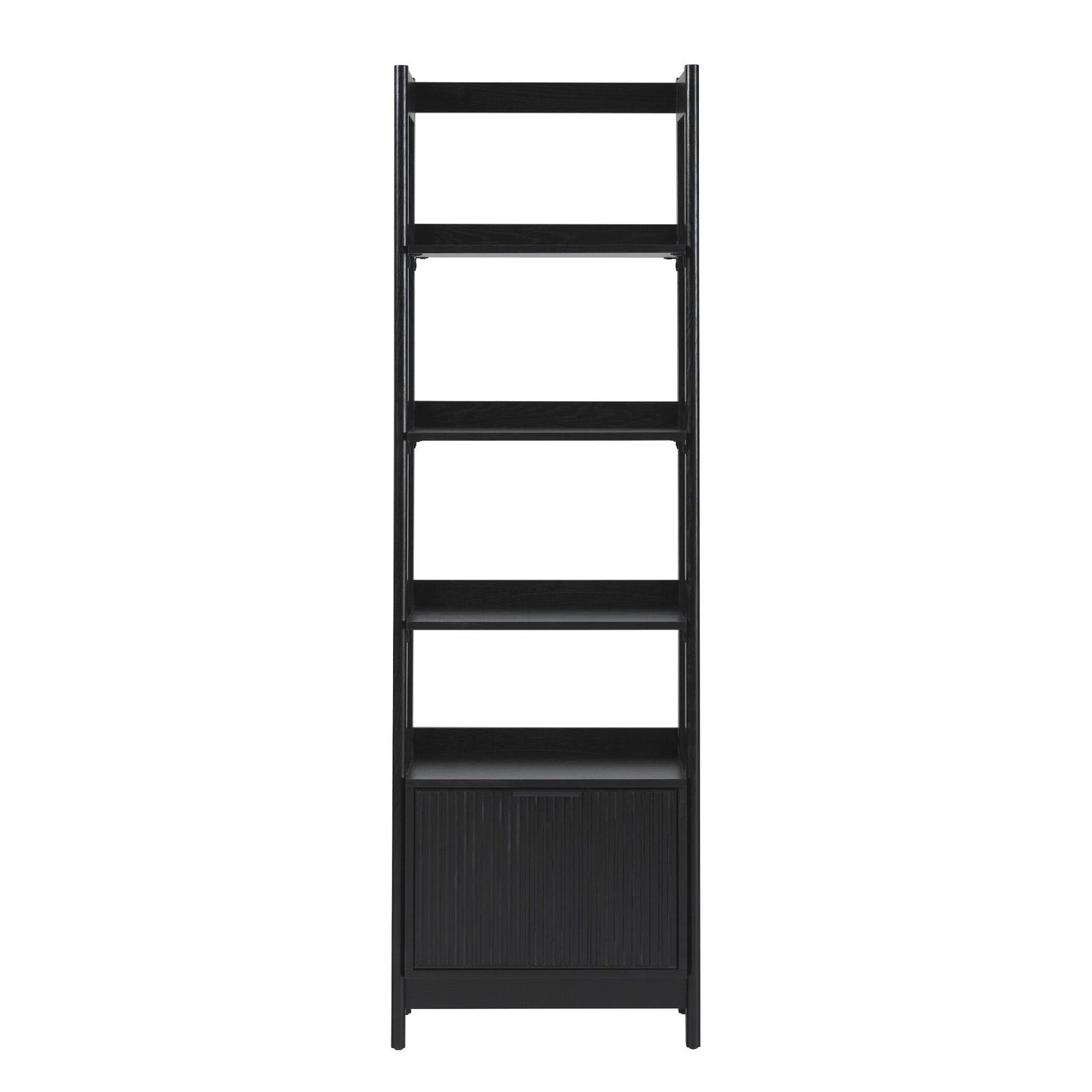 Transitional Narrow Bookshelf With Drawer On Bottom - Black