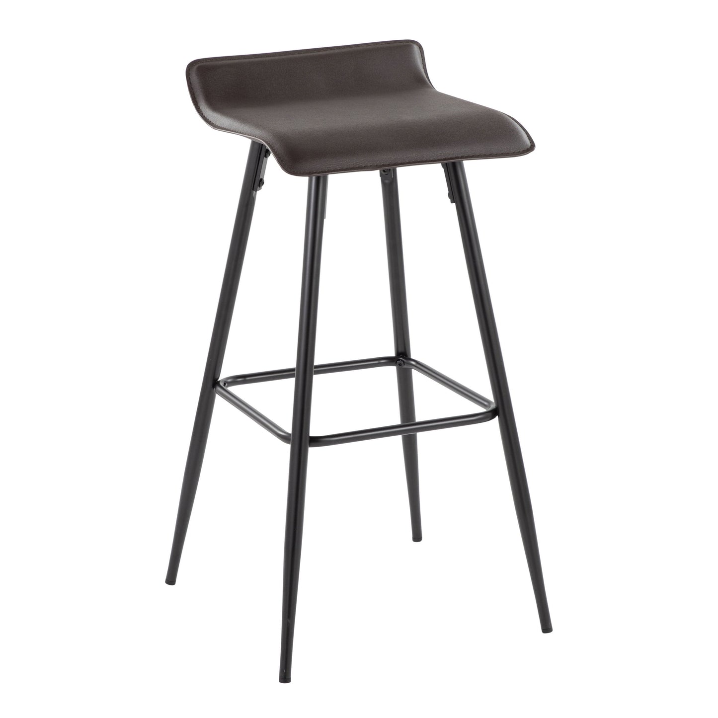 Ale - Contemporary Fixed Height Bar Stool (Set of 2) - Black / Espresso