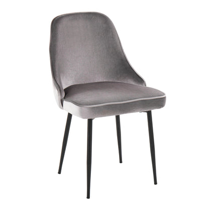 Marcel - Contemporary Dining Chair (Set of 2) - Black / Silver