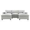 Modular Sectional With Storage Pockets, 5 Seat U Shaped Couch Set With Pillows, Free Combination Modern Cloud Sofa With 2 Movable Ottoman - Medium Gray
