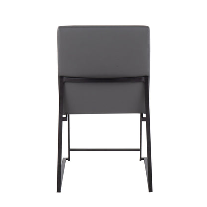 Fuji - Contemporary High Back Dining Chair (Set of 2) - Black / Gray