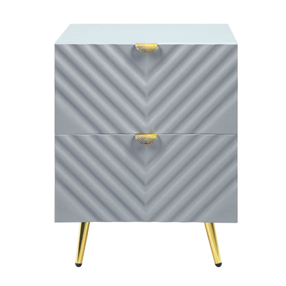 Gaines - High Gloss Nightstand - Gray