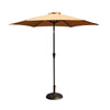 8.8' Outdoor Aluminum Patio Umbrella, Patio Umbrella, Market Umbrella With 33 Pounds Round Resin Umbrella Base, Push Button Tilt And Crank Lift - Taupe