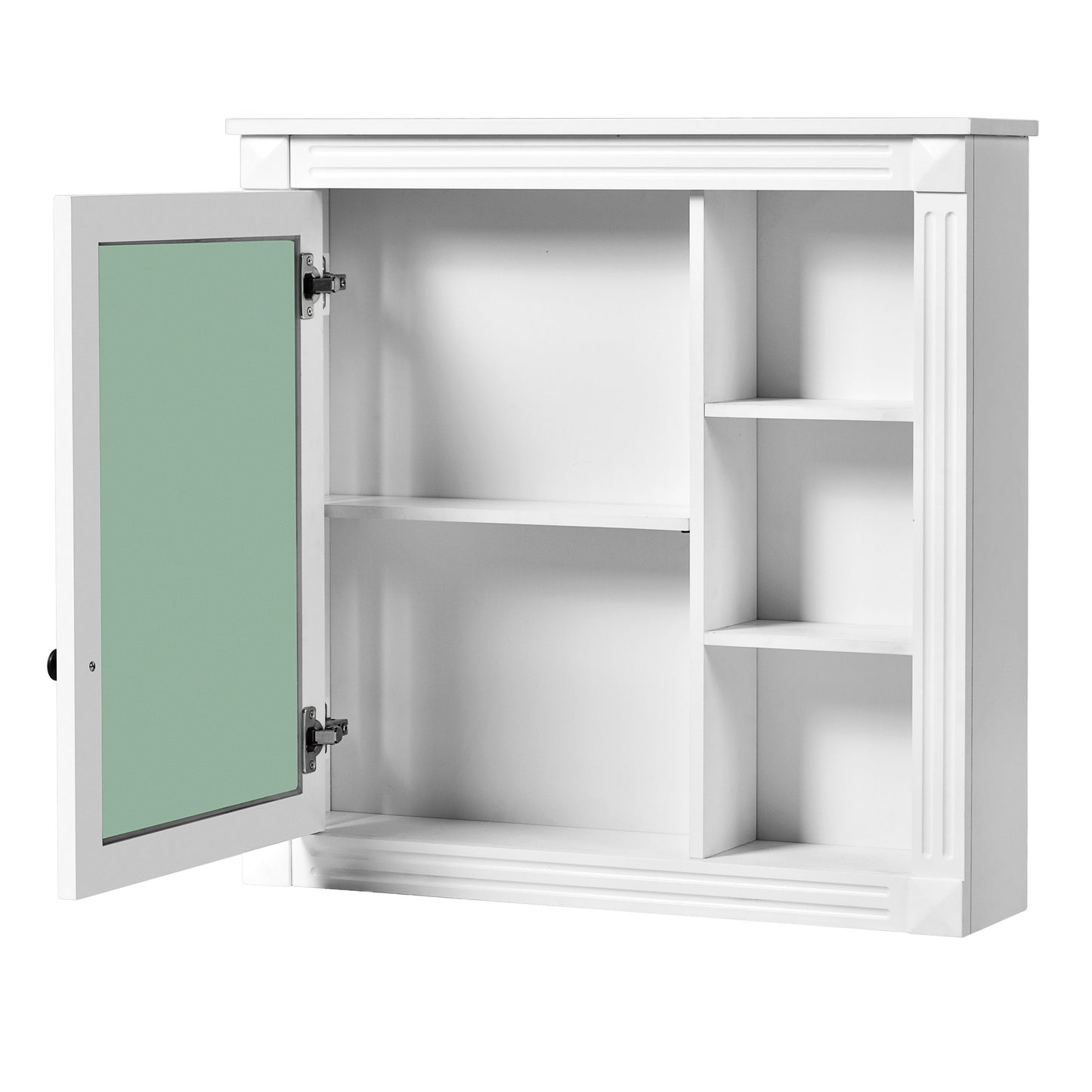 Bathroom Medicine Cabinet With Mirror, Wall Mounted Mirror Cabinet With Storage Organizer, Over The Toilet Storage White Storage Cabinet For Bathroom - White