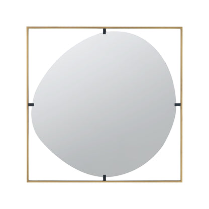 Poppy Mirror With Metal Frame Contemporary Design For Bathroom, Entryway Wall Decor - Golden Black