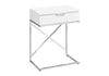 Accent Side Table, Storage Drawer, Contemporary And Modern - White