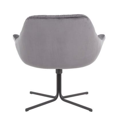 Wayne - Contemporary Swivel Lounge Chair - Black / Gray